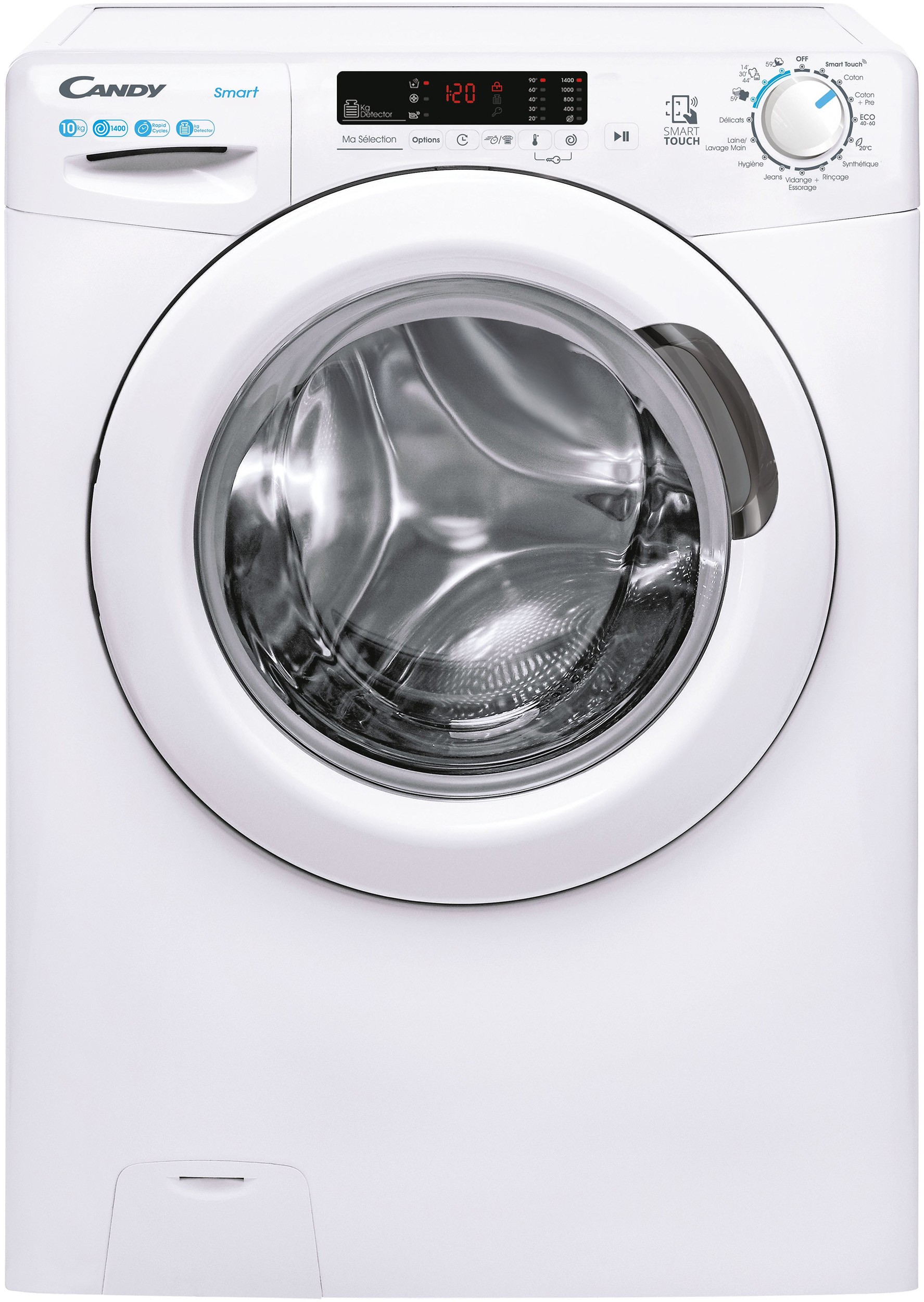 Lave linge Frontal CANDY 1400 trs/mn, 10kg, Blanc - CS4102DW4/1-47