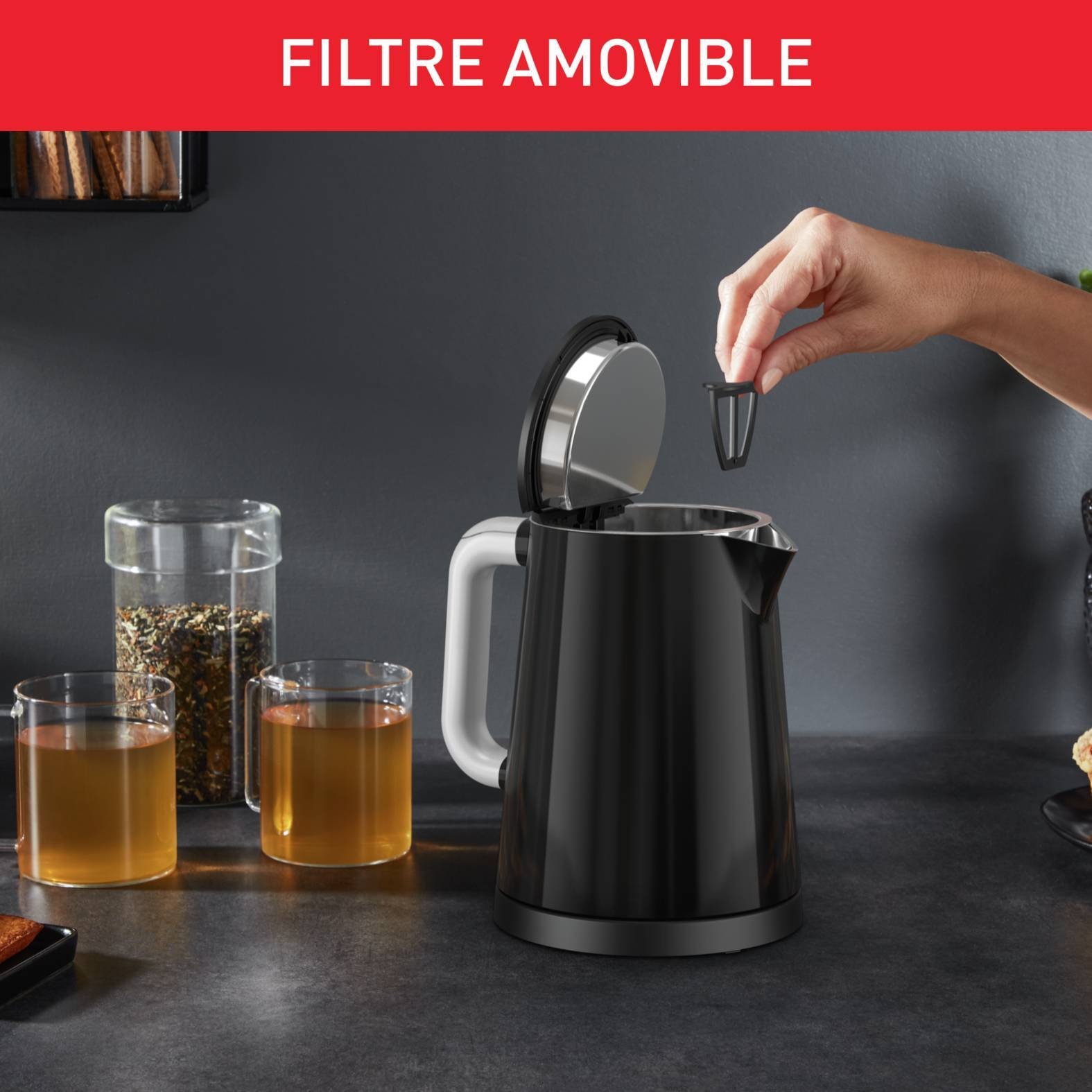 Bouilloire TEFAL Température réglable 1L Noir - KO854830
