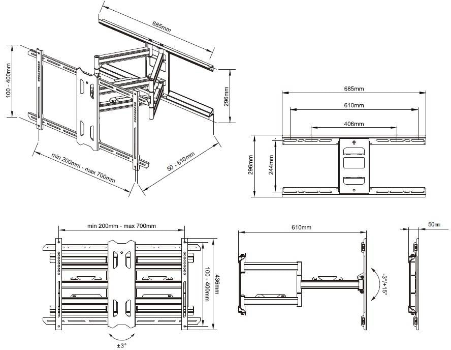 Support mural MULTIBRACKETS - KC-MB-SDB5471 Support mural MULTIBRACKETS - KC-MB-SDB5471