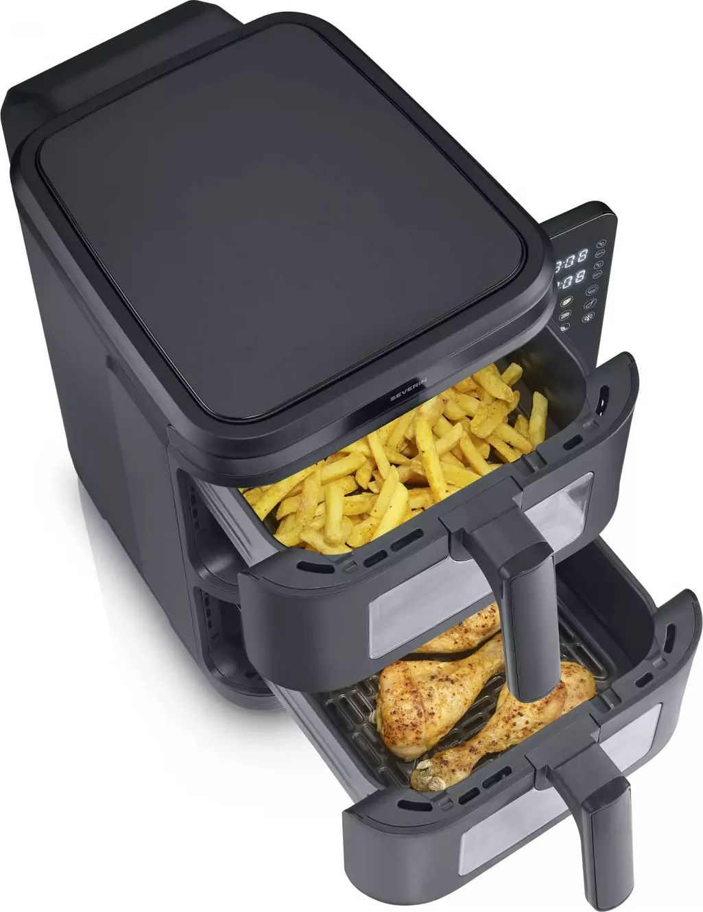 Friteuse à air chaud SEVERIN AirFryer 11L 2600W Double compartiment - FR2468
