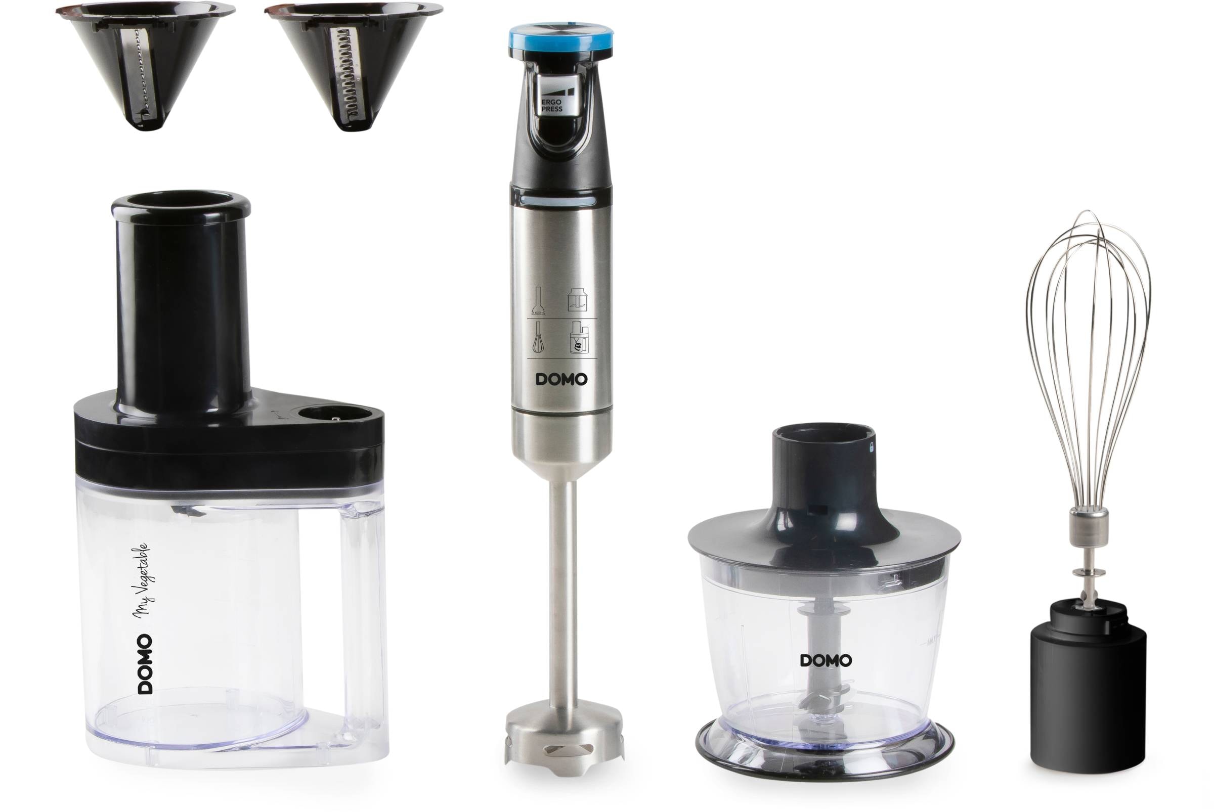 Mixeur DOMO Fouet Hachoir 800W Noir inox DO9254M