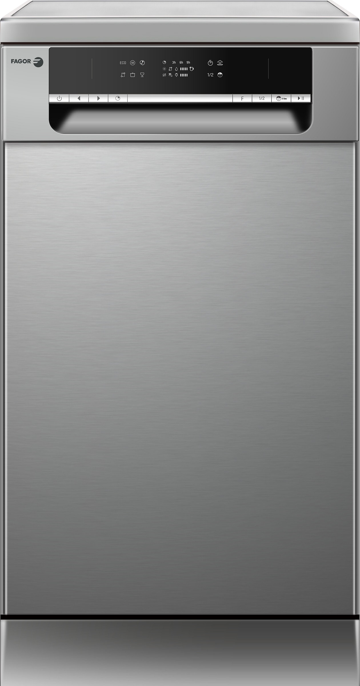 Lave vaisselle 45 cm FAGOR Vapeur 10 couverts 47dB Gris FLVP101ESS
