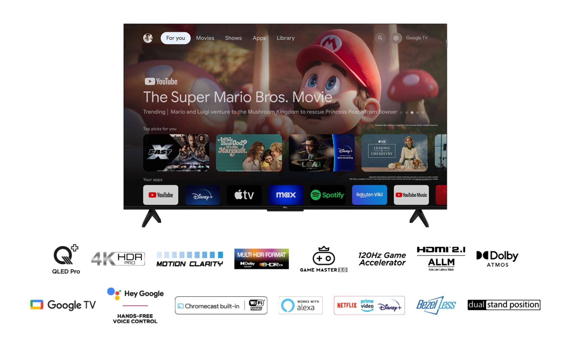 TV QLED 4K 139 cm TCL , Google TV, 55" - 55T7B TV QLED 4K 139 cm TCL , Google TV, 55" - 55T7B