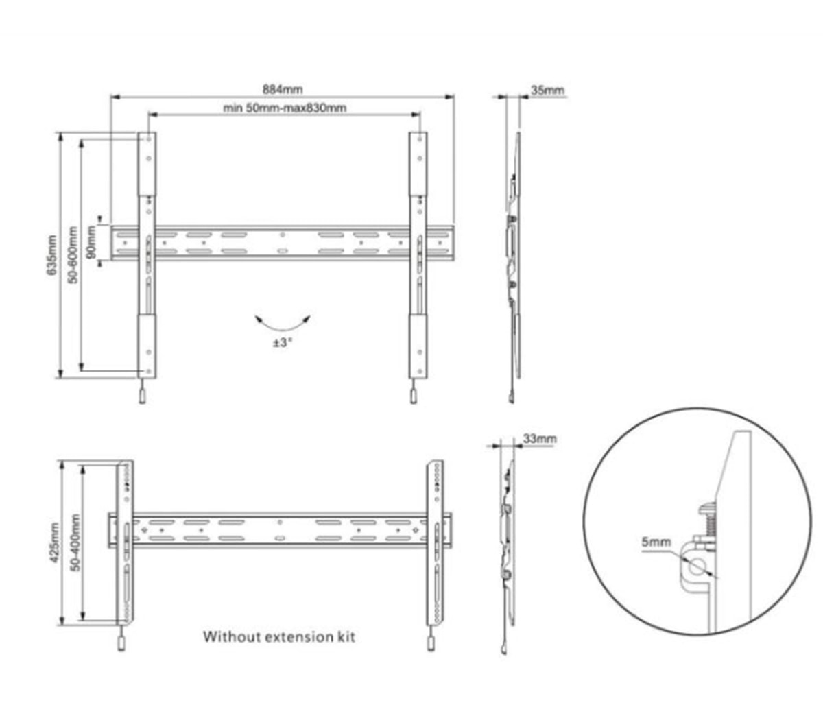 Support mural MULTIBRACKETS  - KC-MB-SFI0518