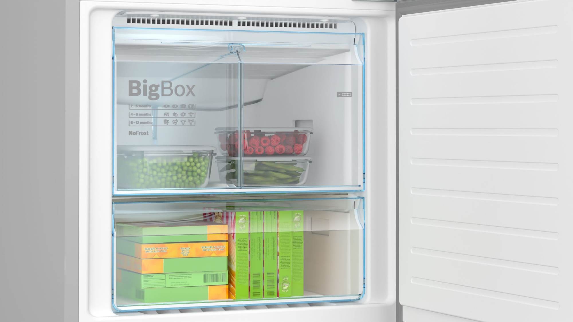 BOSCH Réfrigérateur congélateur bas Série 4 No Frost Vita Fresh 400L Inox - KGN56XIER