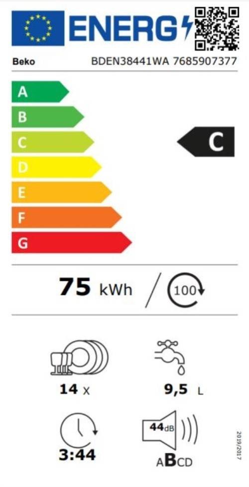 Lave vaisselle 60 cm BEKO 14 couverts Blanc - BDEN38441WA Lave vaisselle 60 cm BEKO 14 couverts Blanc - BDEN38441WA
