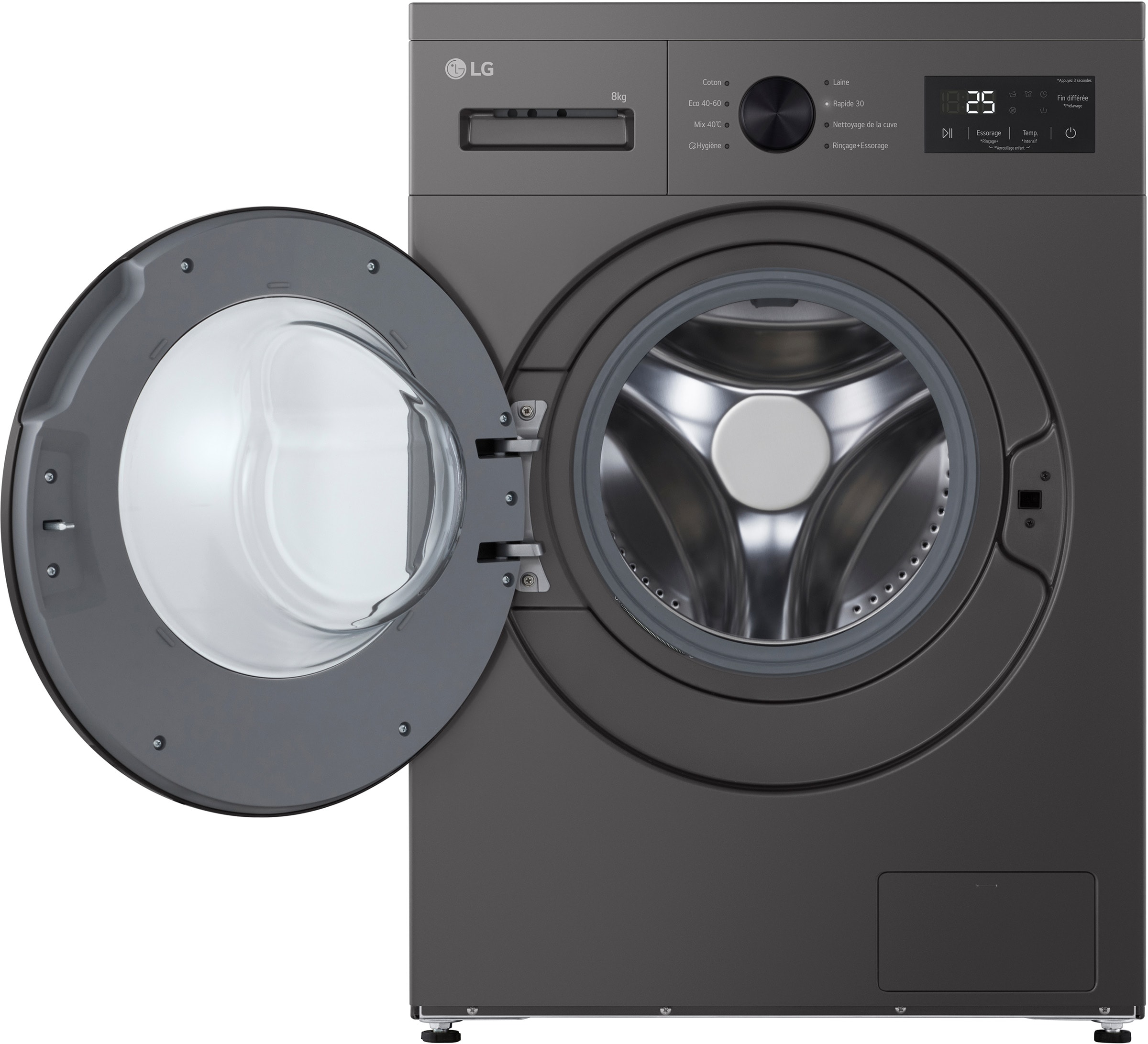 Lave linge Frontal LG , 1400 tr/min, 8kg, Gris - F84N14SLS