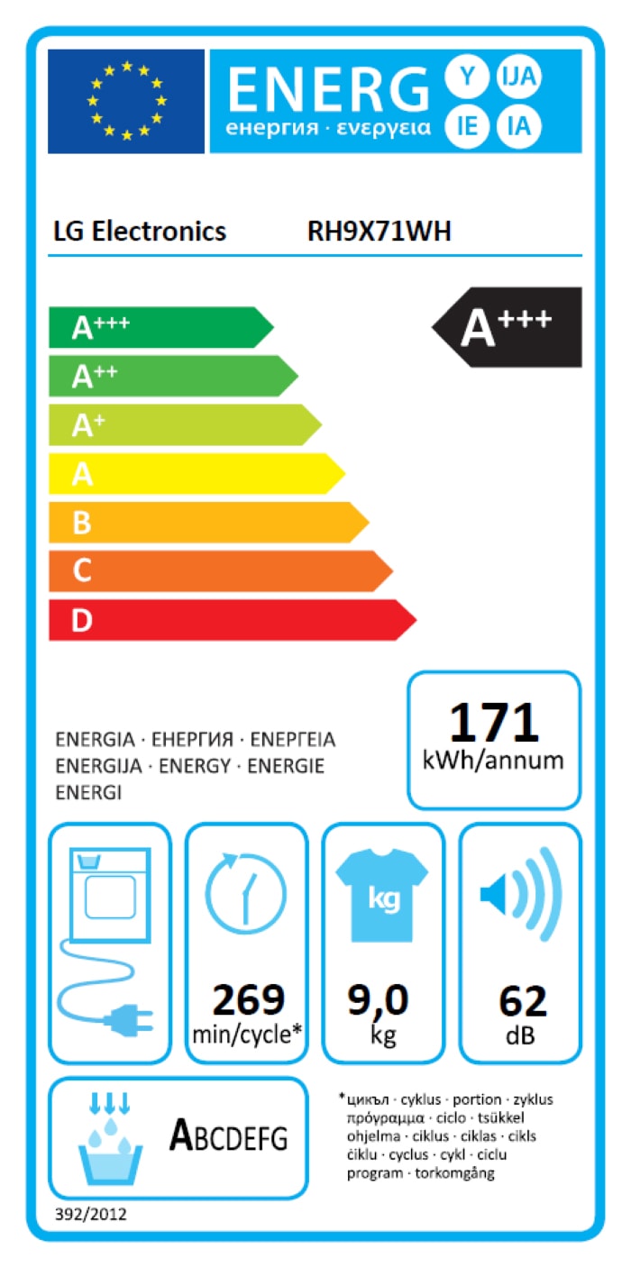Sèche-linge pompe à chaleur LG - RH9X71WH Sèche-linge pompe à chaleur LG - RH9X71WH