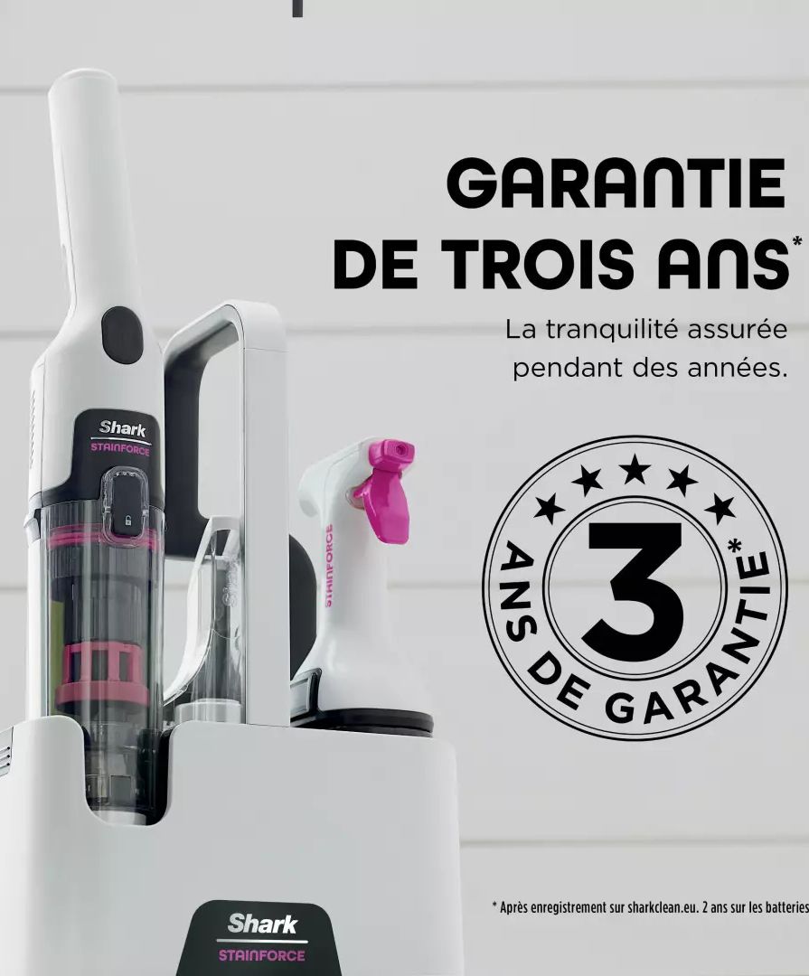 Nettoyeur textile SHARK Sans fil 1000W Blanc - HX100EUT