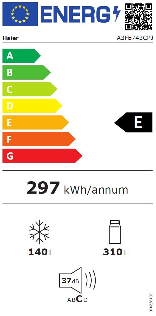 HAIER Réfrigérateur congélateur bas Série 70 Froid ventilé MyZone 430L Inox 