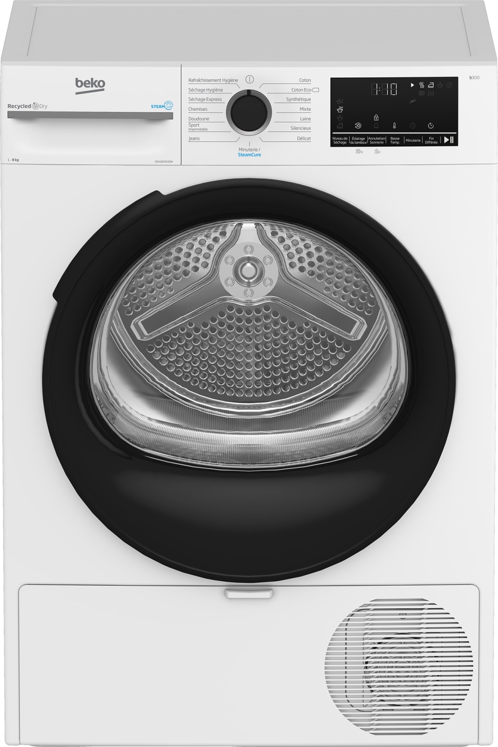 Sèche linge Condensation BEKO Steam cure, QuickDrive 8Kg Blanc D5H284930W