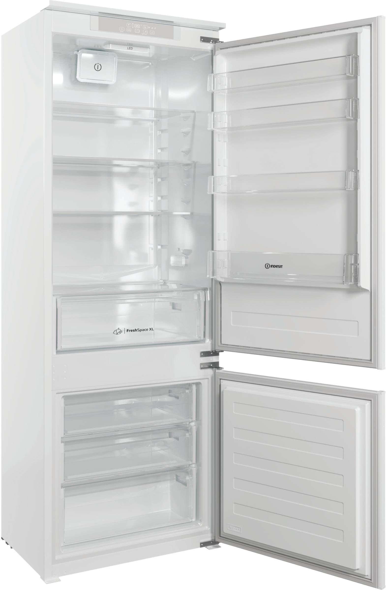 Réfrigérateur congélateur encastrable INDESIT 400L Froid brassé Gris - IND402