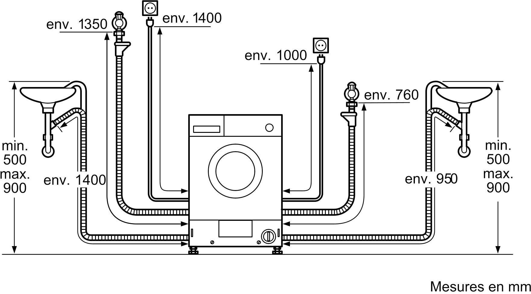 Lave linge sechant encastrable SIEMENS 1355 trs/min 72 dB 7kg - WK14D543FR Lave linge sechant encastrable SIEMENS 1355 trs/min 72 dB 7kg - WK14D543FR