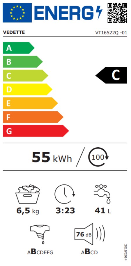 VEDETTE Lave linge Top 6,5kg - VT16522Q