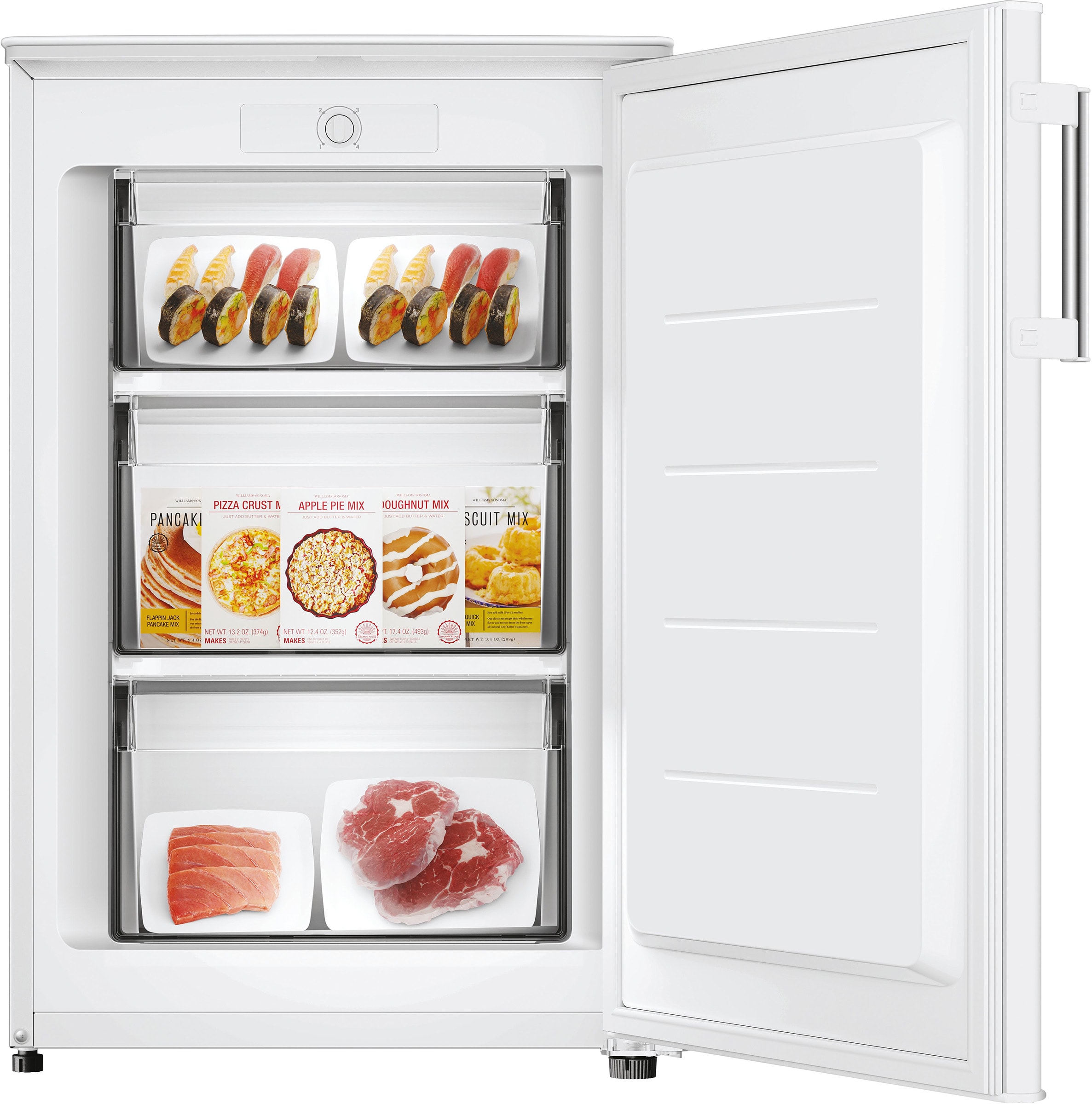 Congélateur top CANDY , Low frost, 85L, Blanc - CUQS58EWH