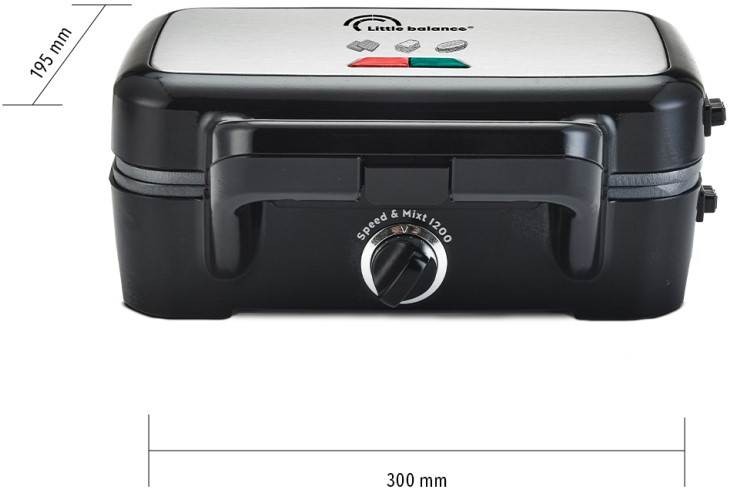 Gaufrier LITTLE BALANCE Plaques interchangeables 1200W Noir Inox - 8368
