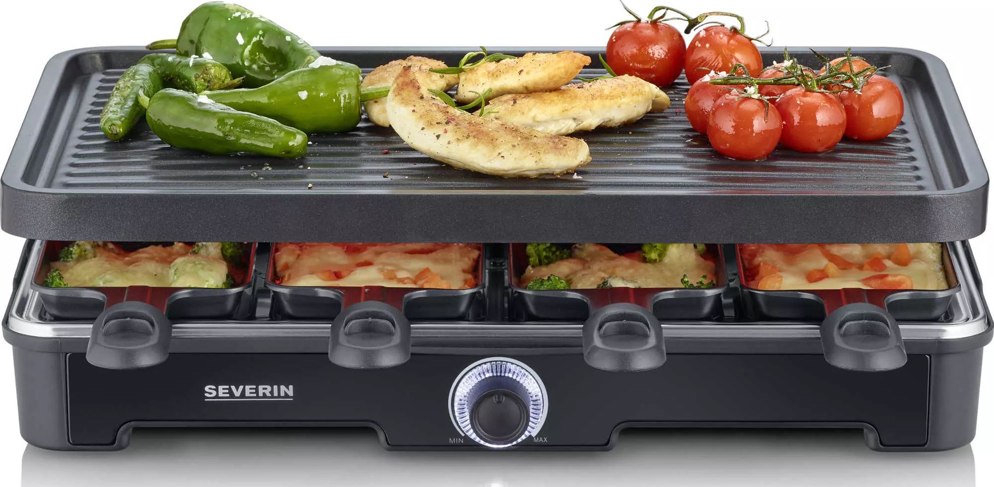 Raclette Multifonction SEVERIN 8 personnes 1400W Noir RG9670