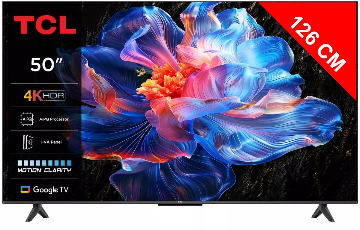 TV LED 4K 126 cm TCL 50" 4K 60Hz Noir 50P69K