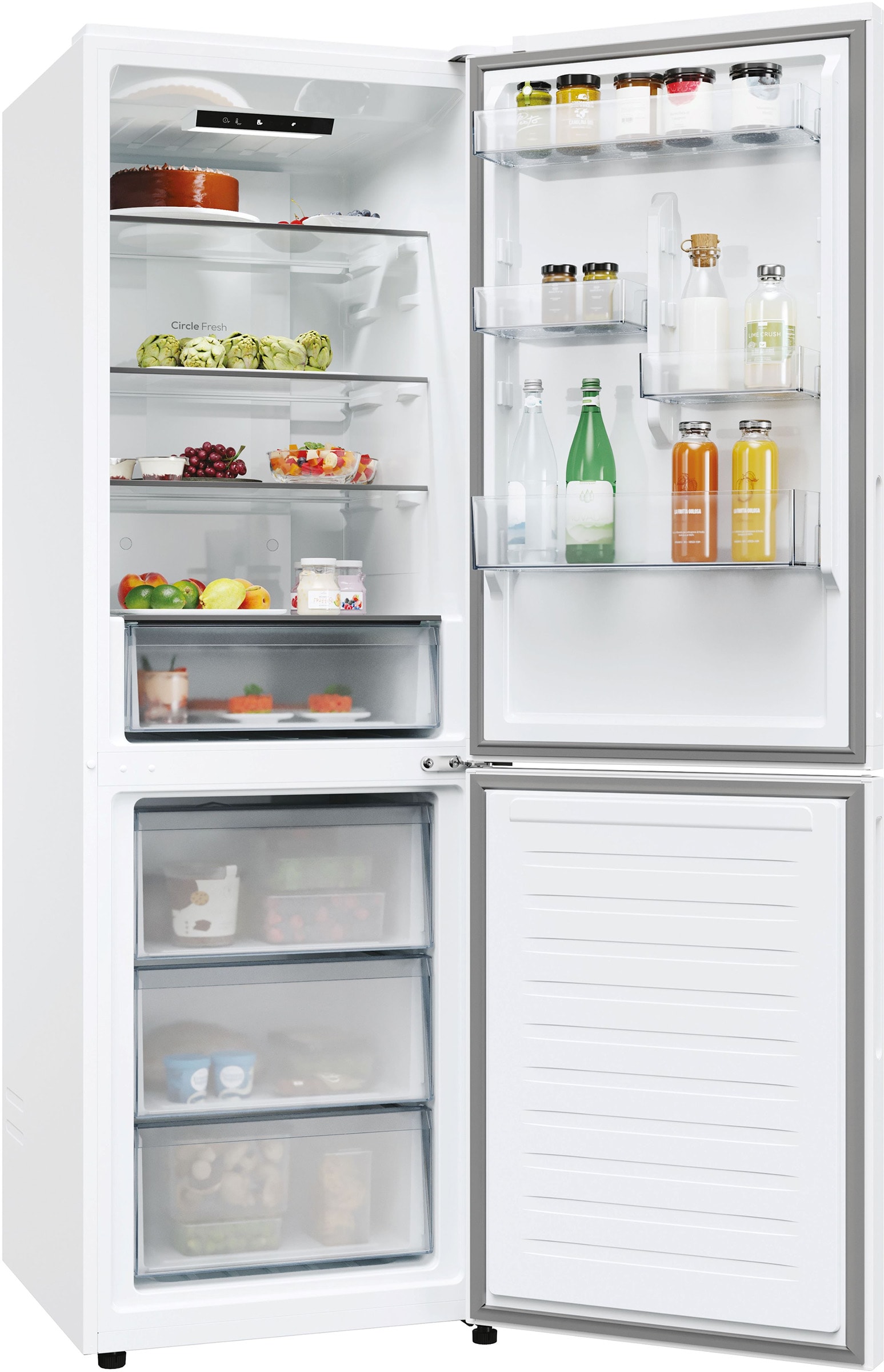 Réfrigérateur congélateur bas CANDY 355L No Frost Blanc - CNCQ2T618EW