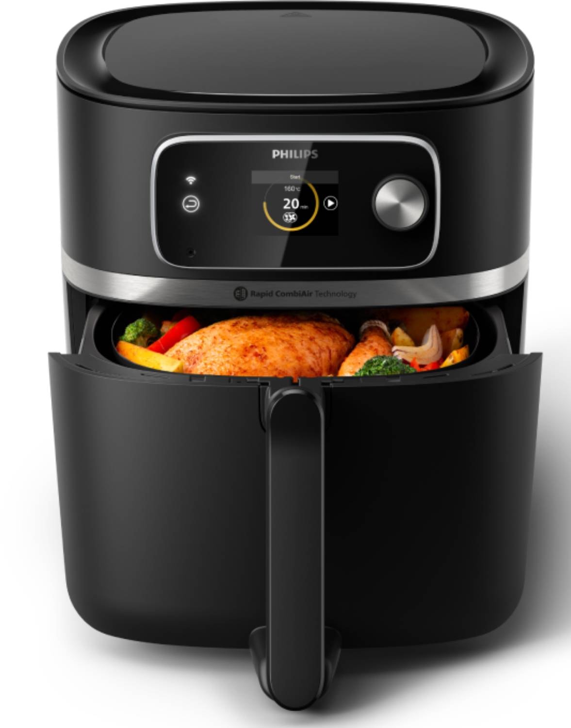 Friteuse à air chaud PHILIPS 8.3L Rapid CombiAir 2000W Connecté Noir - HD9880/90