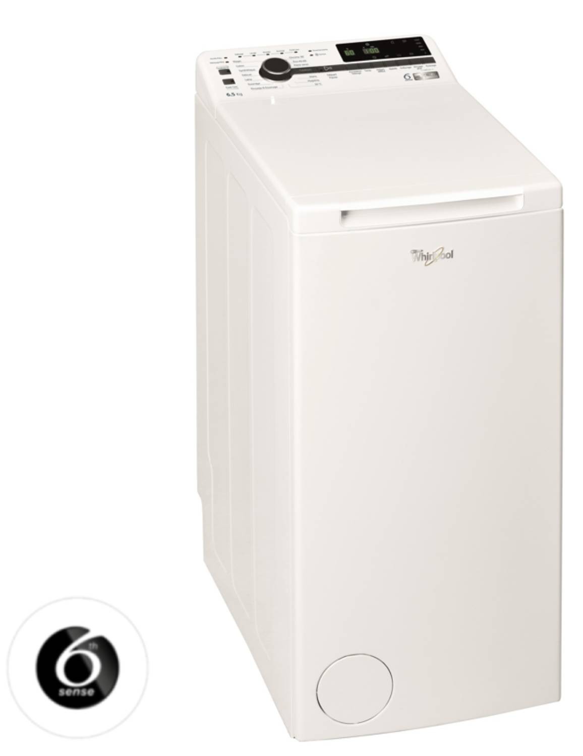 Lave linge Top WHIRLPOOL 6ème Sens Moteur Zen 1200 trs/mn 6.5kg - TDLRB65242BSFRN