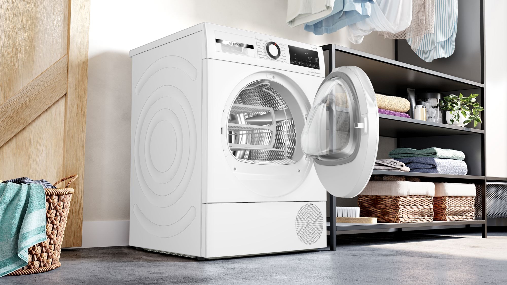 Sèche-linge pompe à chaleur BOSCH 9kg Moteur induction AutoDry Blanc - WQG13500FR
