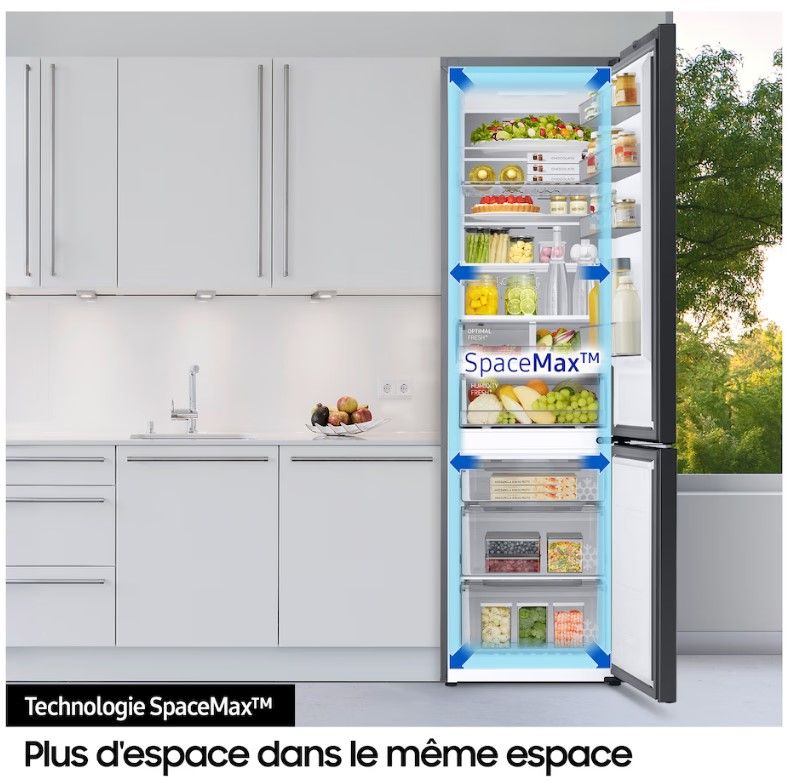 Réfrigérateur congélateur bas SAMSUNG 344L No Frost Gris - RB34C600EWW