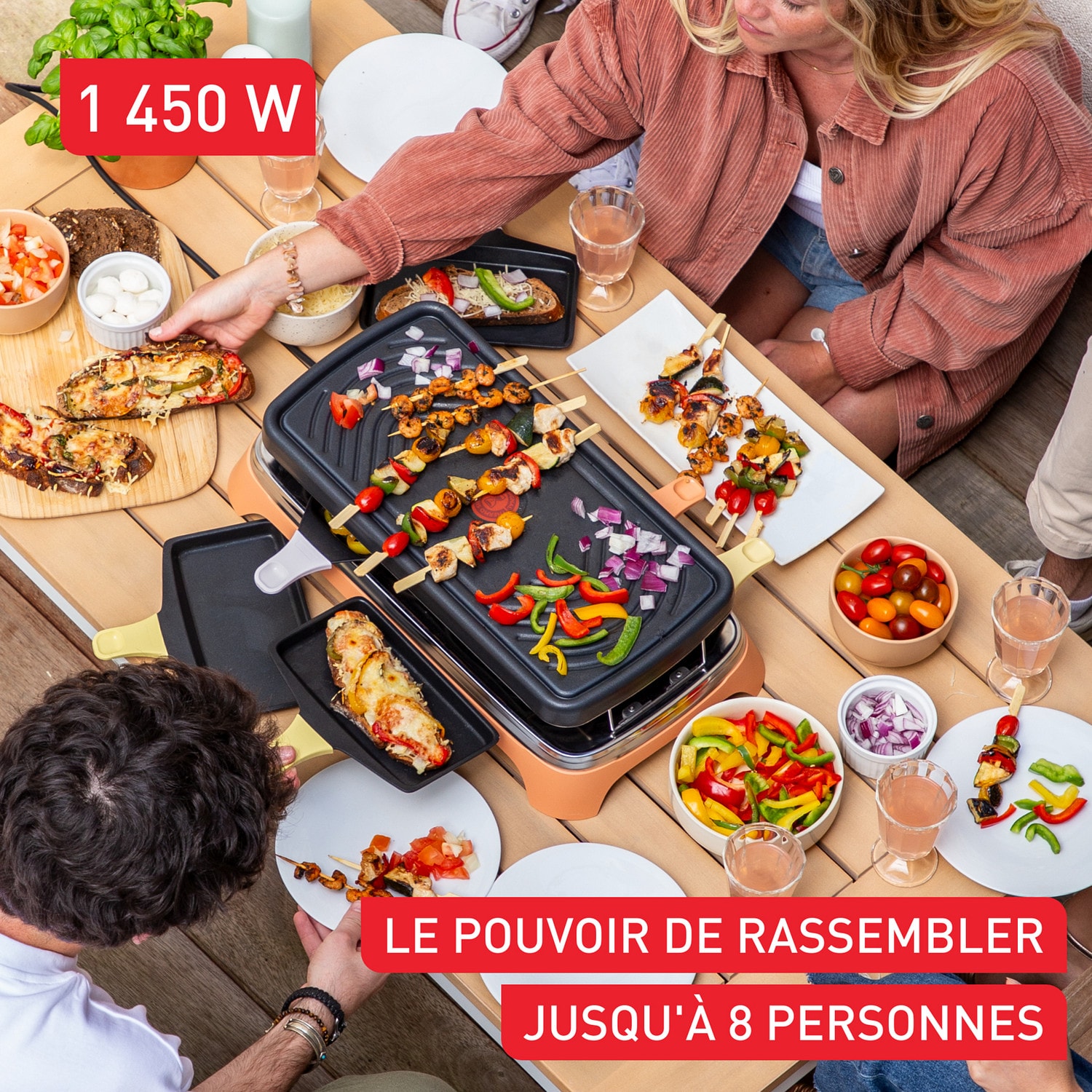 Raclette Multifonction TEFAL 8 personnes 1450W Saumon - RE651JF0