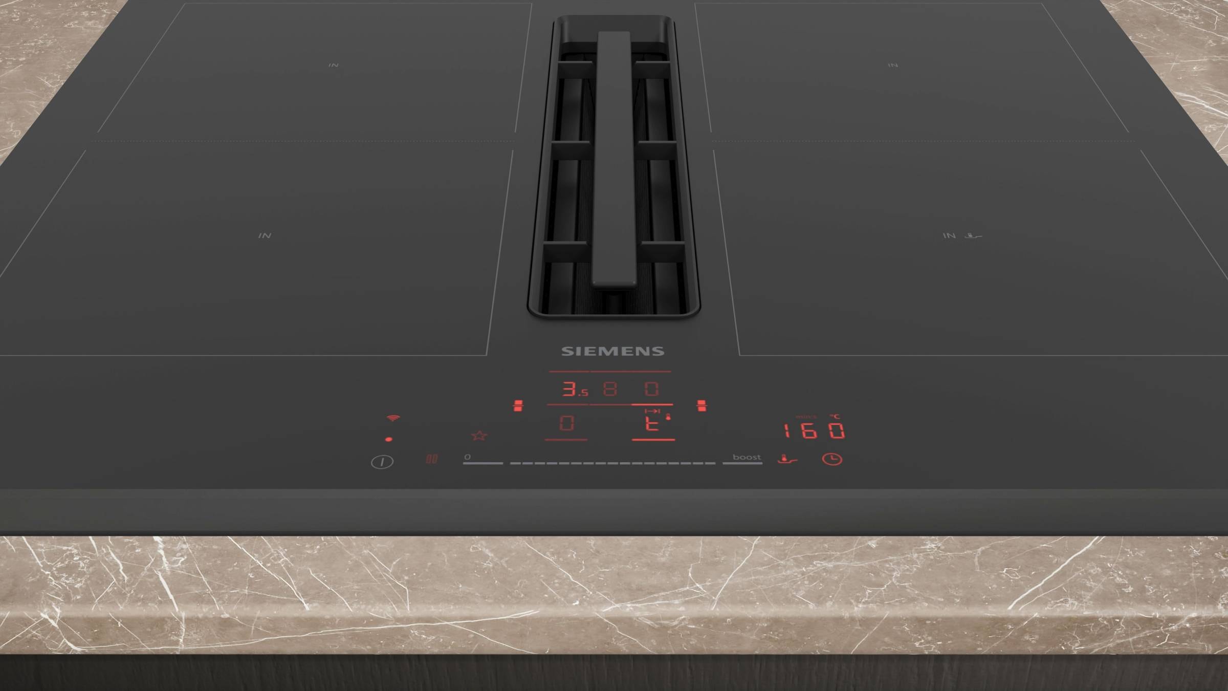 Plaque induction SIEMENS iQ500, 4 Foyers, 7400W, 60cm, Noir - ED631HQ26E Plaque induction SIEMENS iQ500, 4 Foyers, 7400W, 60cm, Noir - ED631HQ26E
