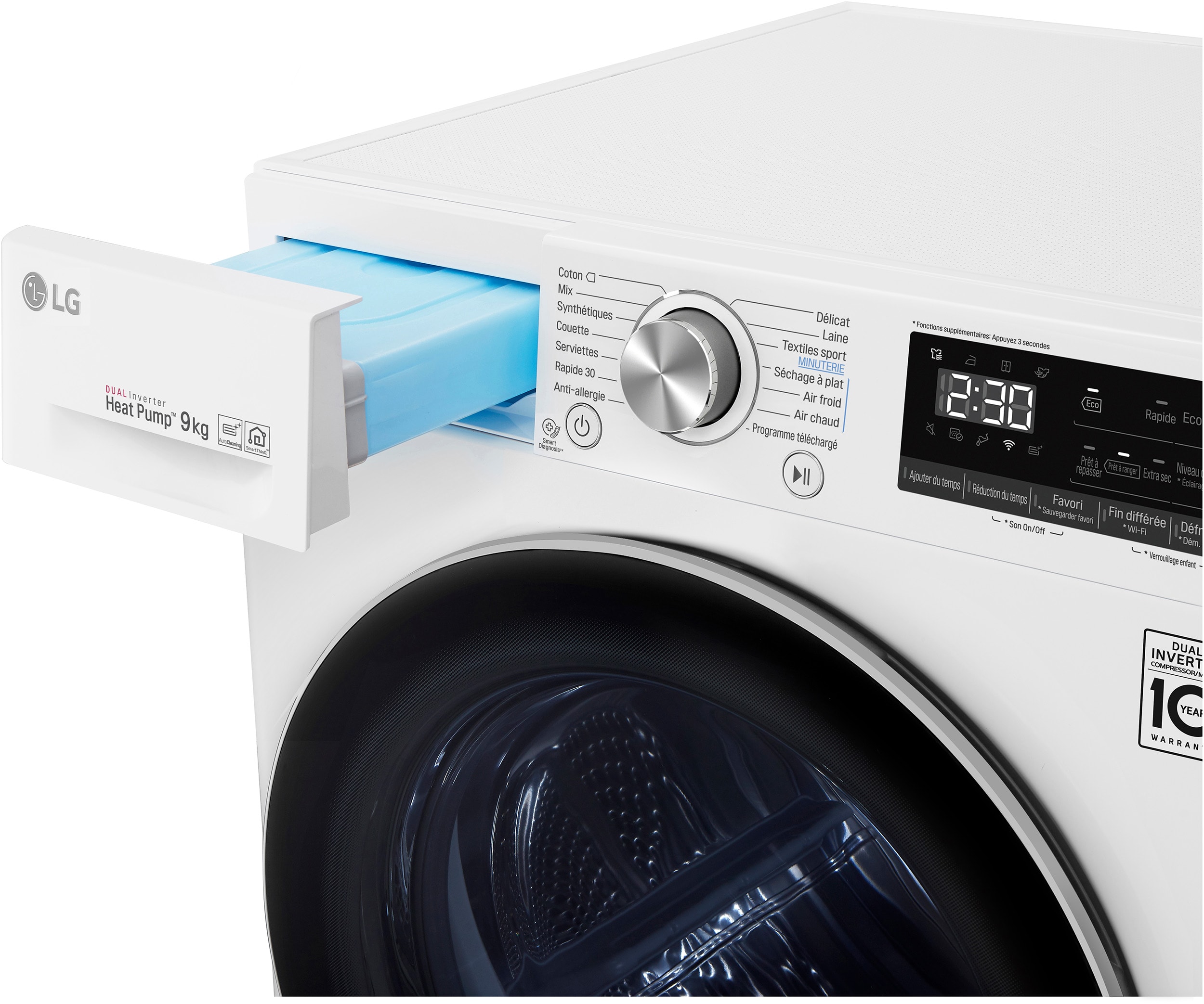 Sèche-linge pompe à chaleur LG , 9kg, Blanc - RH9V71WHN Sèche-linge pompe à chaleur LG , 9kg, Blanc - RH9V71WHN