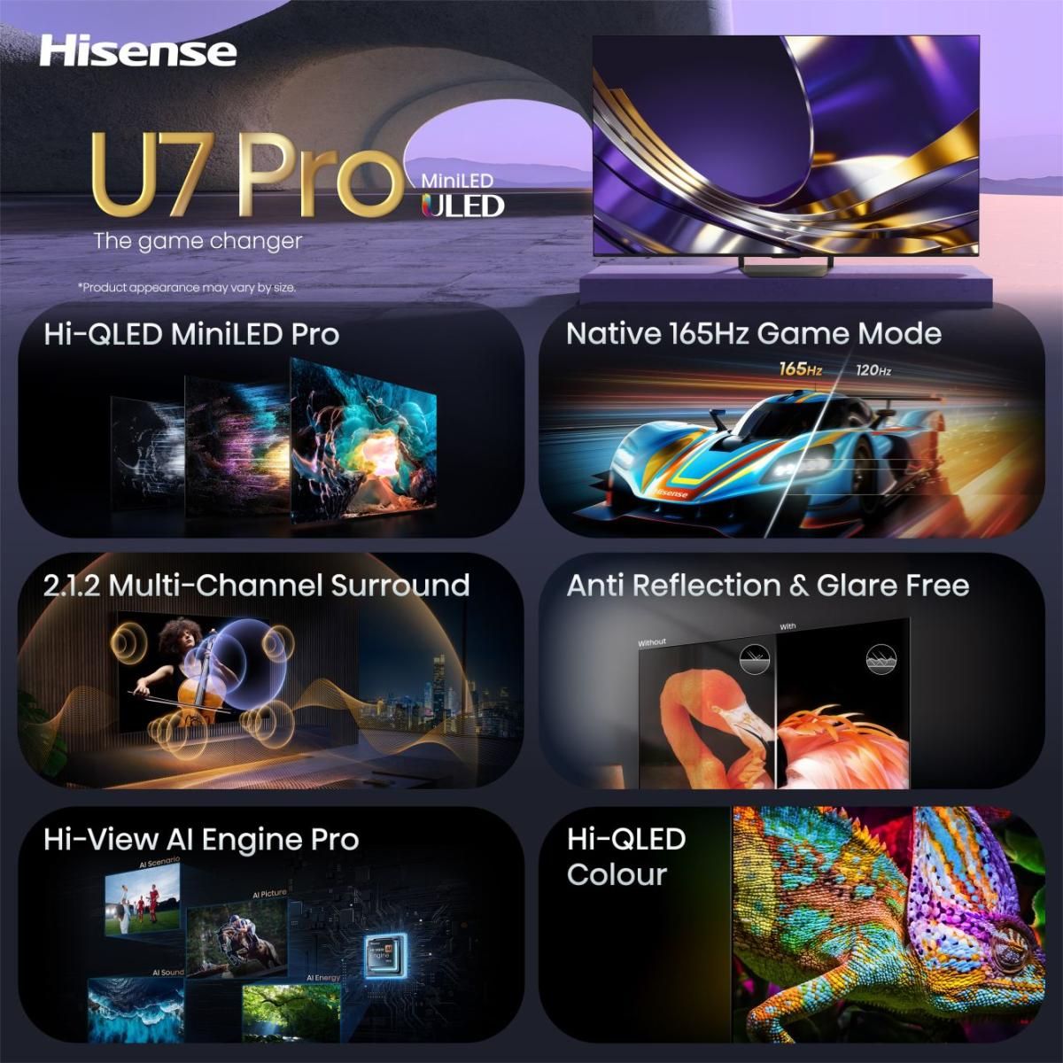 TV Mini LED 4K 214 cm HISENSE  - 85U7SPRO