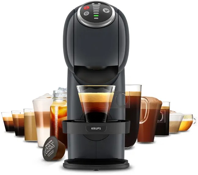 Expresso KRUPS à dosettes, Génio S Plus, Gris - KP340B10