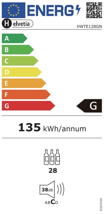 Cave à vin encastrable de service HELVETIA 28 bouteilles Noir - HWTE128GN