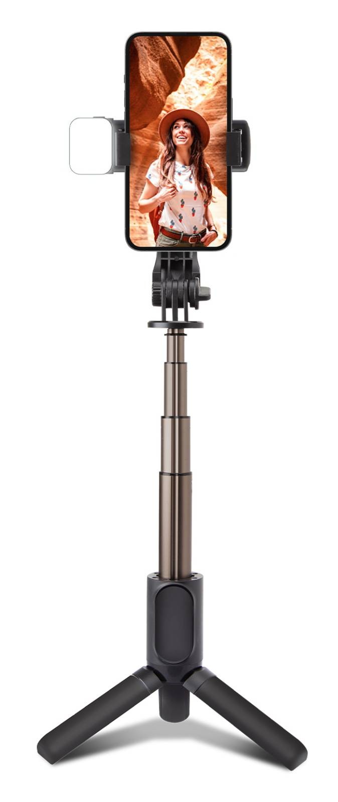 SBS Perche à selfie  avec trépied et lumière LED intégrés  PERCHE-TREPIED-LED