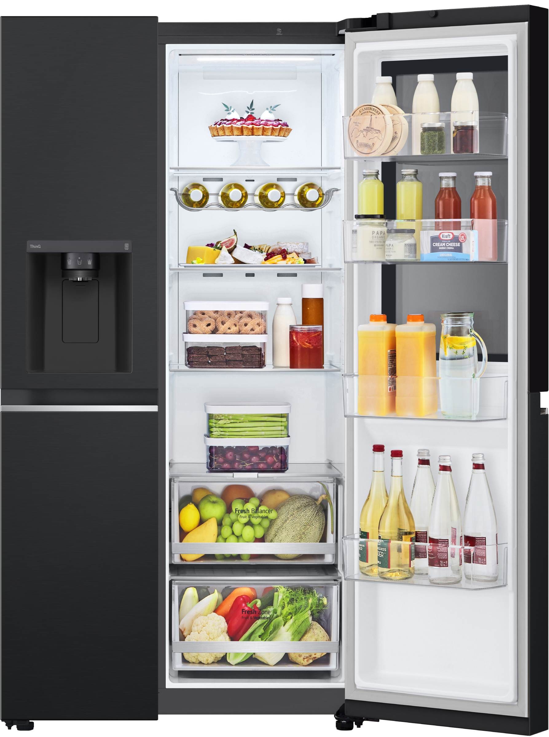 Réfrigérateur américain LG , Instaview, Froid ventilé, 635L, Noir - GSGV80EPLD Réfrigérateur américain LG , Instaview, Froid ventilé, 635L, Noir - GSGV80EPLD
