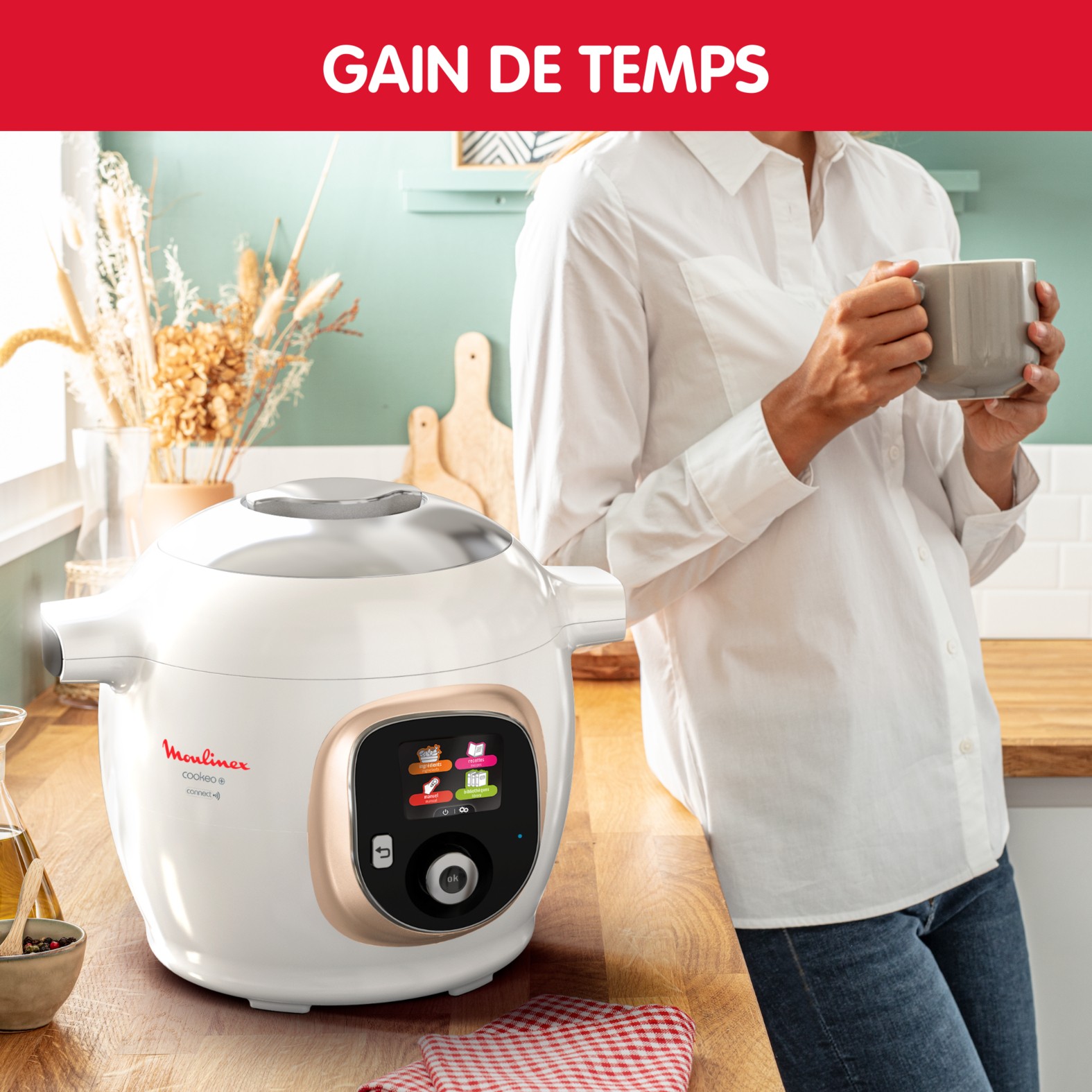 Multicuiseur MOULINEX Cookeo + Connect 6L Blanc - CE86DA10