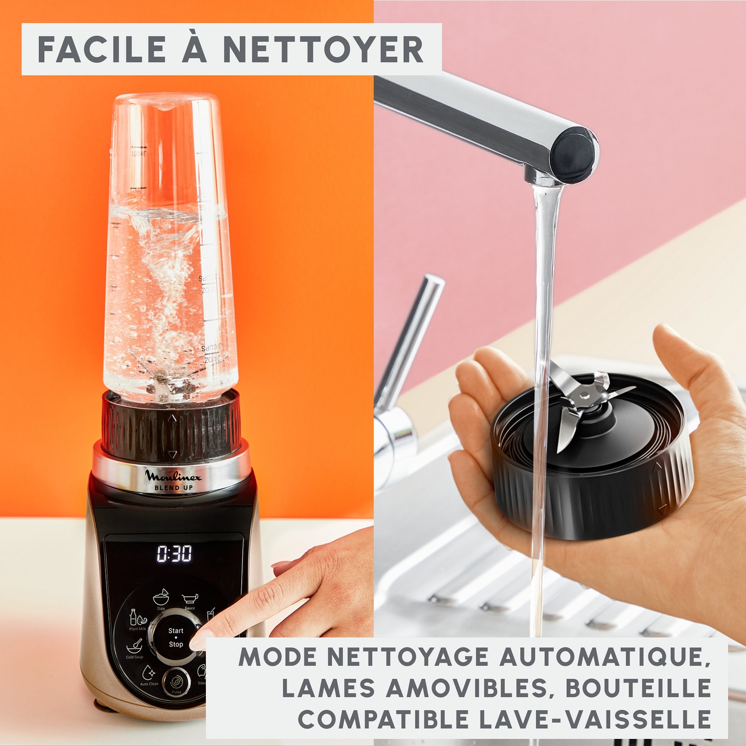 Blender MOULINEX 1000W 0.85L Dune - LM190AF0