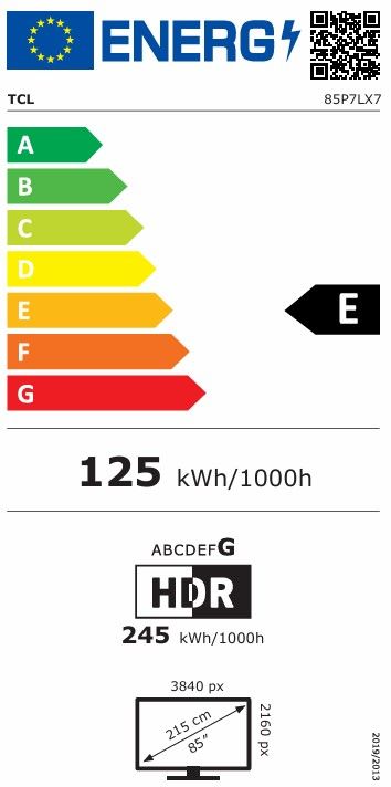 TV QLED 4K 214 cm TCL  - 85P7L