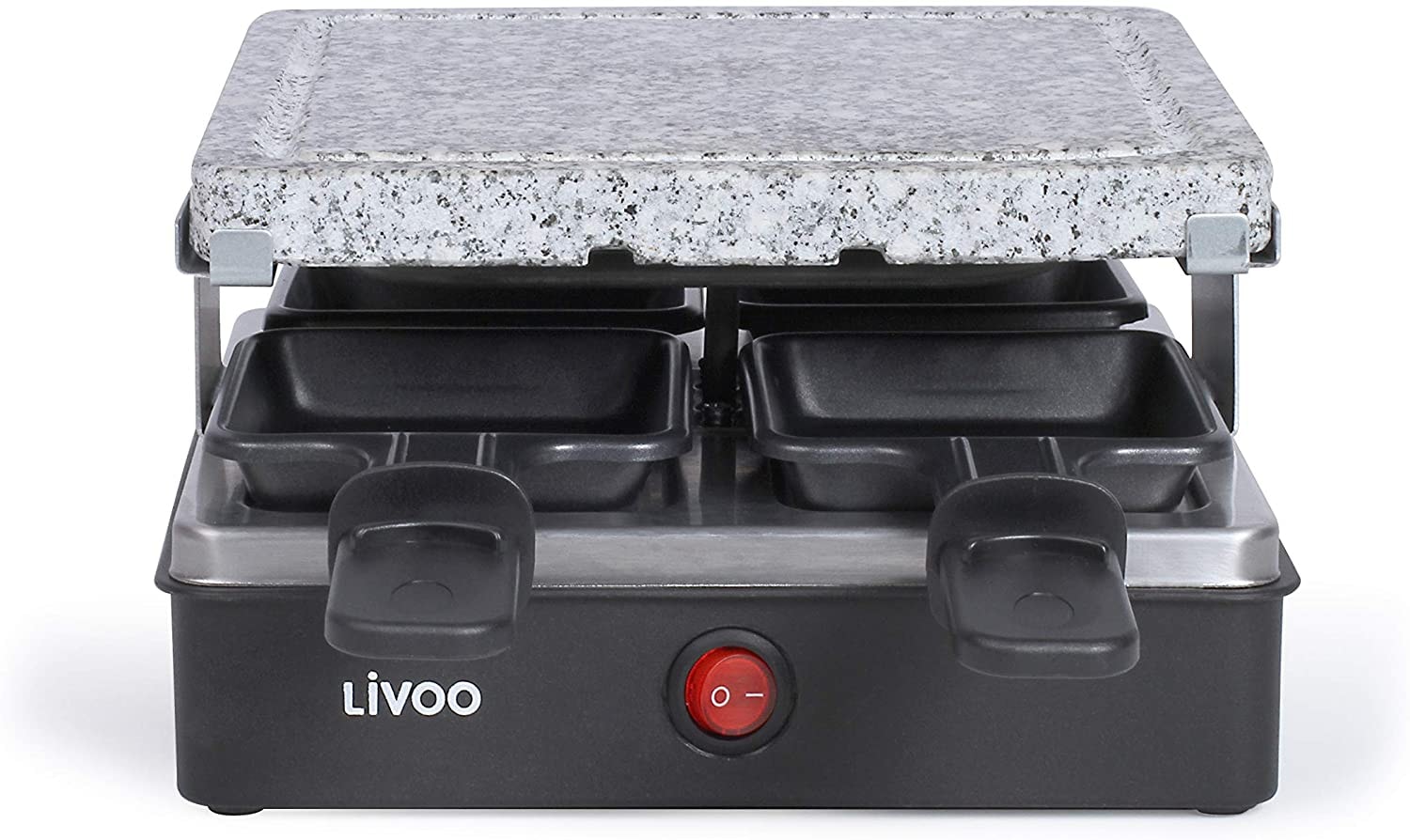Raclette Multifonction LIVOO 4 personnes 600W Noir DOC242