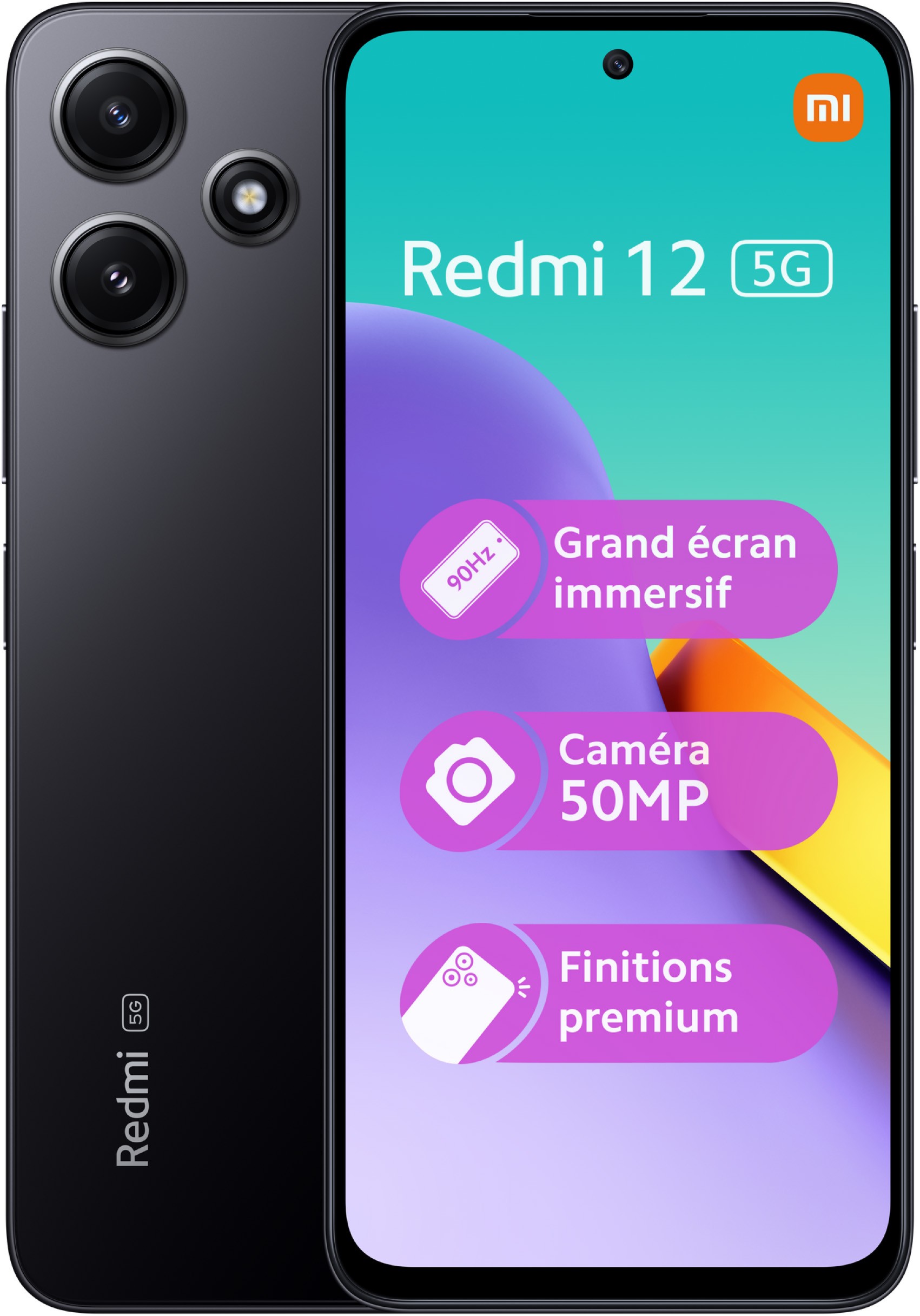 XIAOMI Smartphone Redmi 12 5G 128Go Noir - REDMI12-5G-128GO-NR