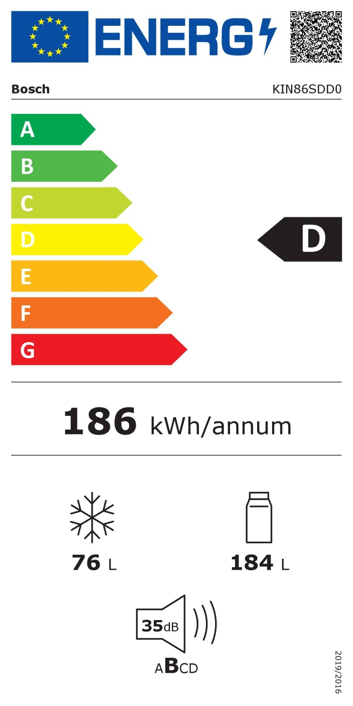 Réfrigérateur congélateur encastrable BOSCH - KIN86SDD0 Réfrigérateur congélateur encastrable BOSCH - KIN86SDD0
