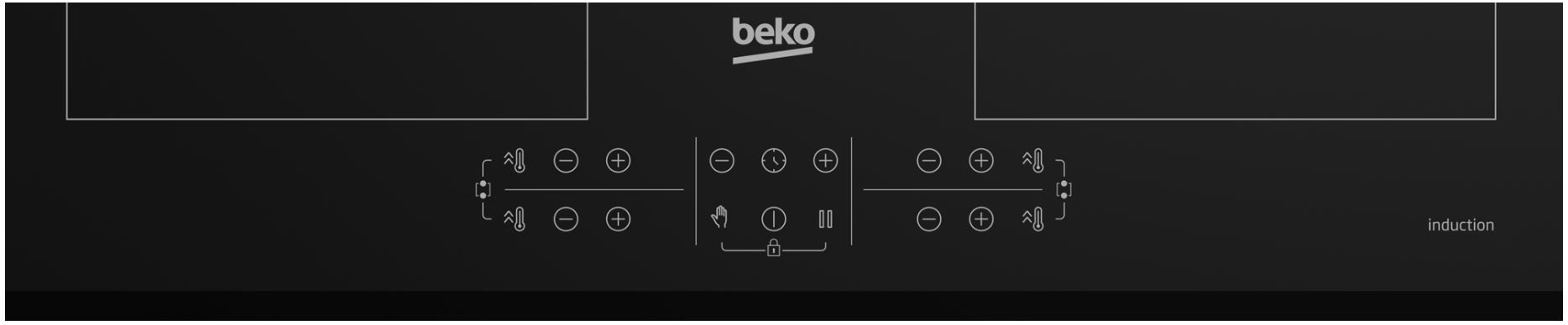 BEKO Plaque induction 4 foyers dont 2 zones modulables 60cm Noir - HII64206F2MT