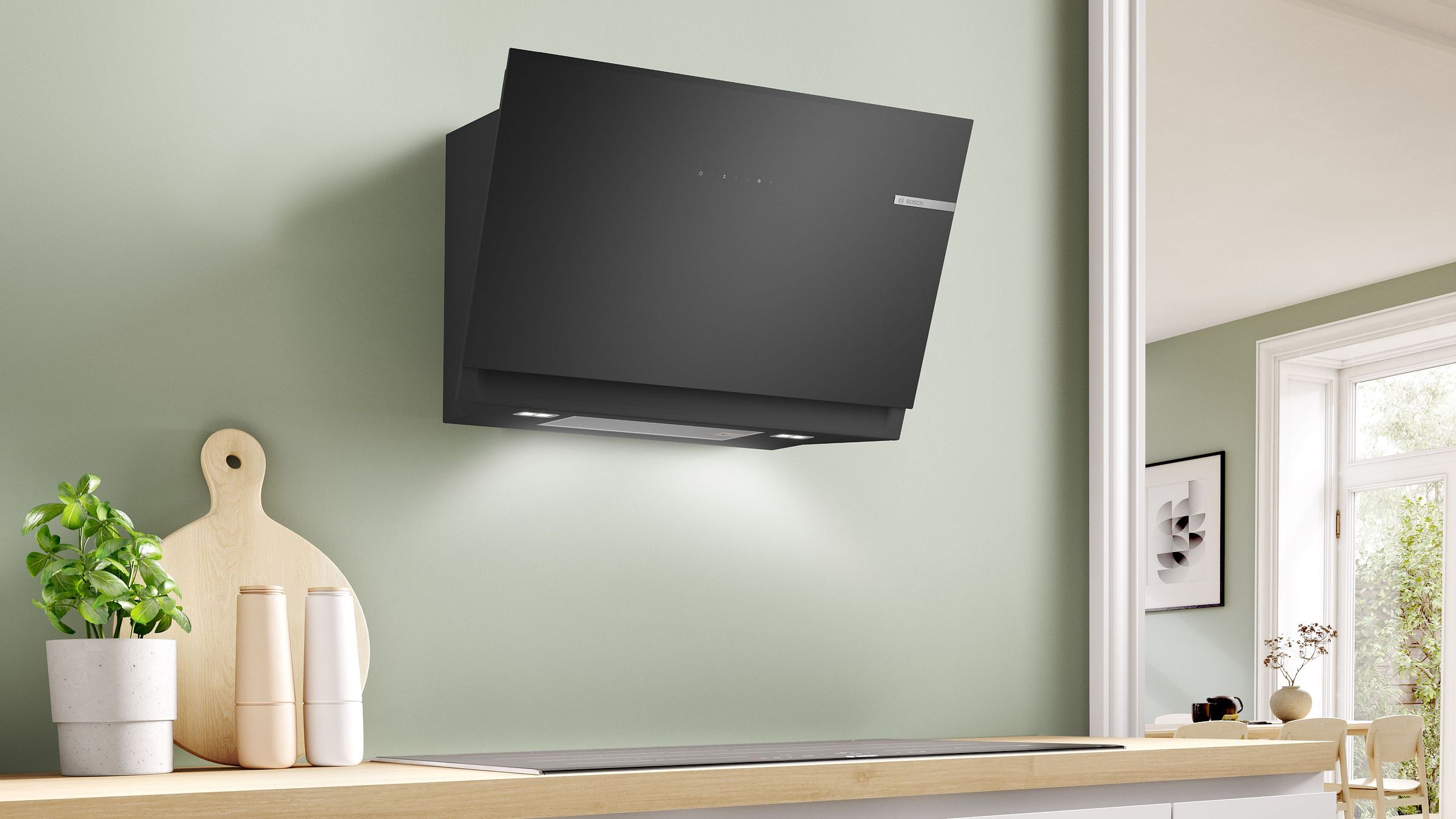 Hotte decorative murale BOSCH 80cm 60dB Noir - DWJ81AN60
