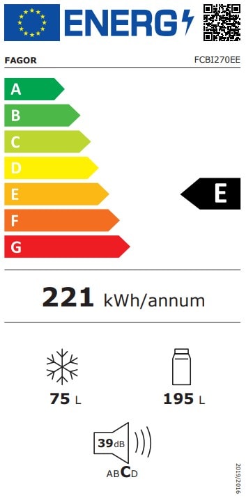 Réfrigérateur congélateur encastrable FAGOR - FCBI270EE Réfrigérateur congélateur encastrable FAGOR - FCBI270EE