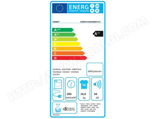 Sèche linge Condensation CANDY 10kg - CSOEH10A2DBEX-47