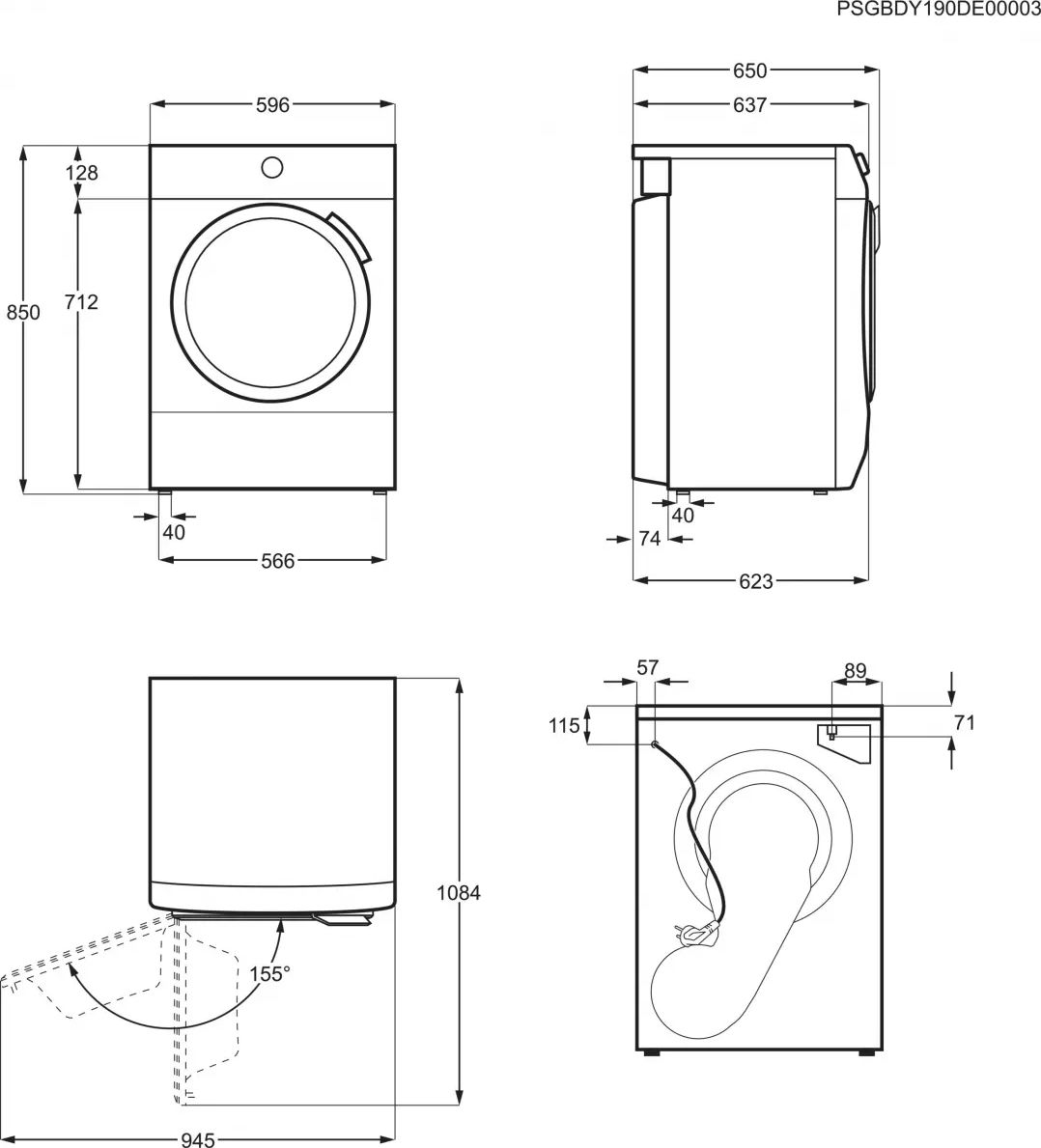 Sèche-linge pompe à chaleur ELECTROLUX 8kg OptiSense - EDHF2804DC