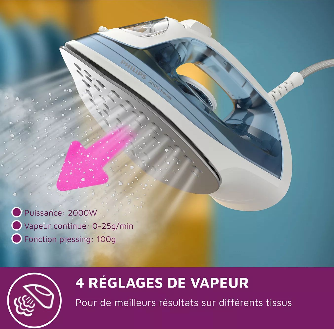 Fer à repasser PHILIPS 2000W 25g/min - DST2010-20