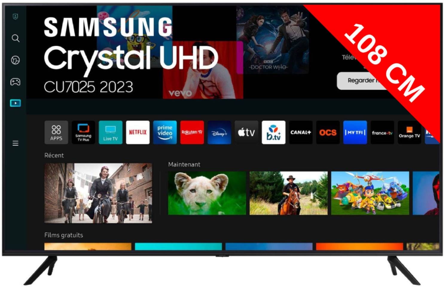 TV LED 4K 108 cm SAMSUNG , Smart TV, 43" TU43CU7025