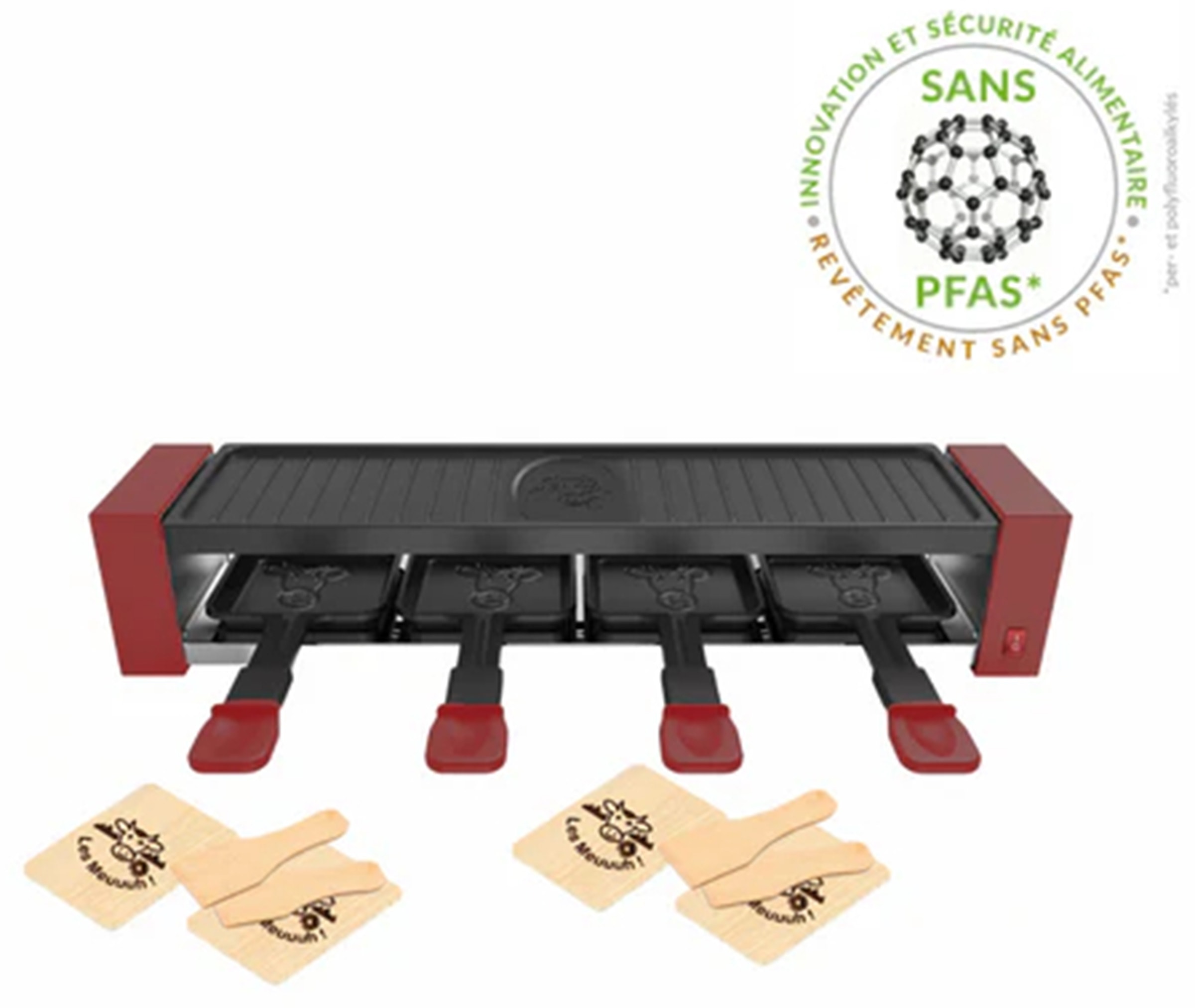 Raclette Multifonction LITTLE BALANCE 4 personnes 800W Rouge - 8945