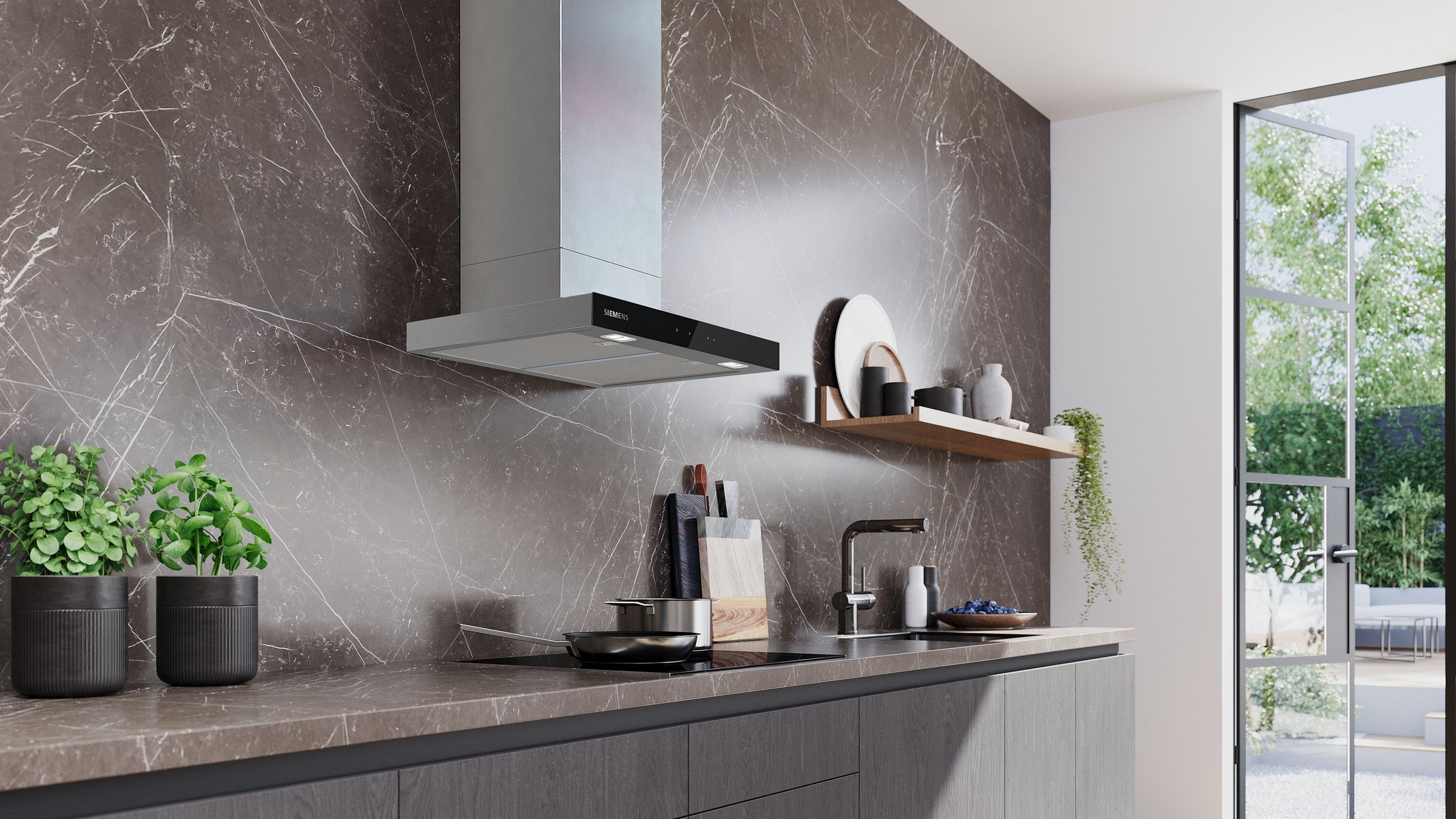 Hotte decorative murale SIEMENS 60cm 73dB Inox - LC67BDN30